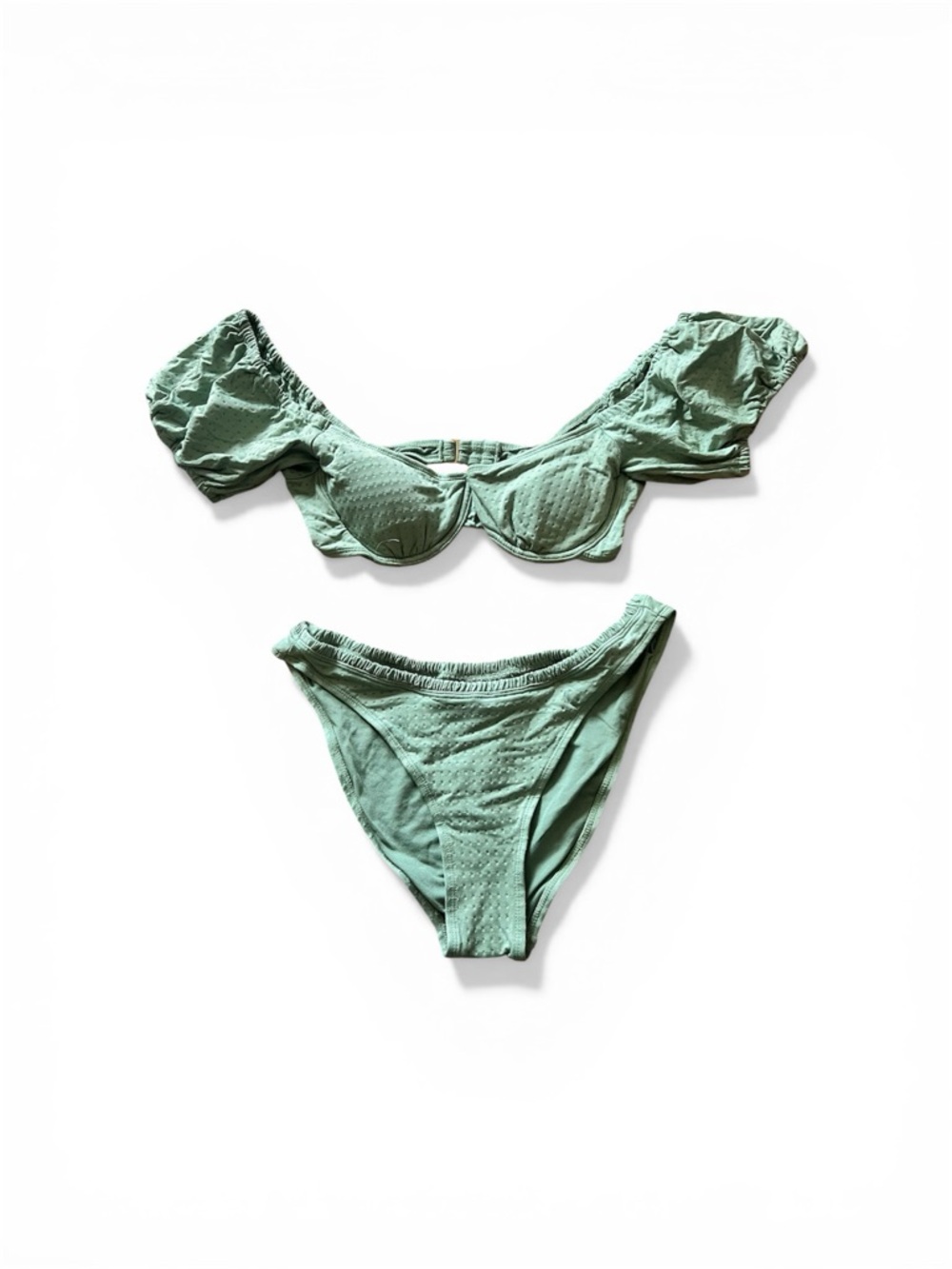 Xhilaration Sage Green Puff-Sleeve Underwire Bikini Set